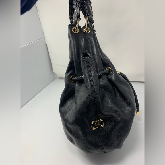 Michael Kors Black Leather Bucket Bag with Drawstring - Picture 6 of 13
